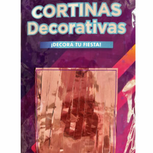 CORTINA FLECOS ROJA METALIZADA
