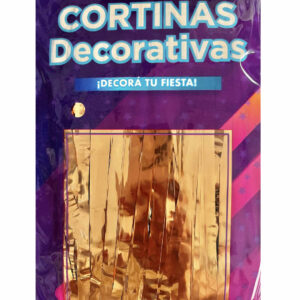CORTINA FLECOS ROSE METALIZADA