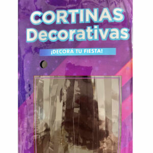 CORTINA FLECOS NEGRO METALIZADA