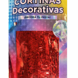 CORTINA FLECOS ROJA HOLOGRAFICA