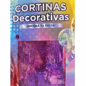 CORTINA FLECOS VIOLETA HOLOGRAFICA