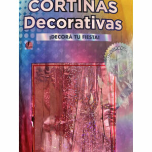 CORTINA FLECOS ROSA HOLOGRAFICA