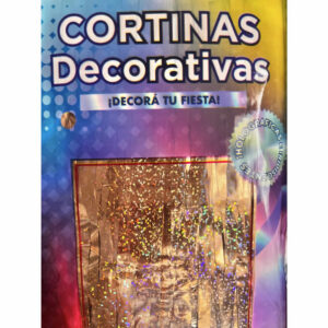 CORTINA FLECOS ROSE HOLOGRAFICA