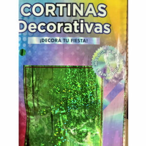CORTINA FLECOS VERDE HOLOGRAFICA