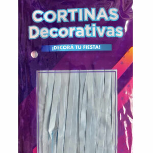 CORTINA FLECOS CELESTE PASTEL