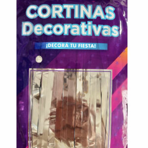 CORTINA FLECOS DORADA CLARA METALIZADA