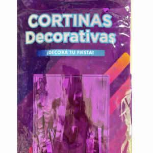 CORTINA FLECOS FUXIA METALIZADA