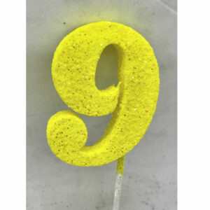 NUMERO 9 AMARILLO ADORNO TORTA gibre