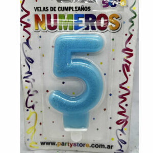 VELA NUMERO 5 CELESTE