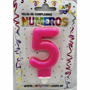 VELA NUMERO 5 ROSA