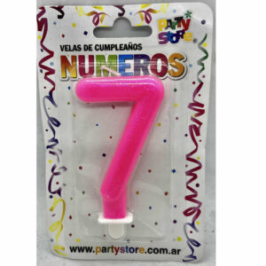 VELA NUMERO 7 ROSA