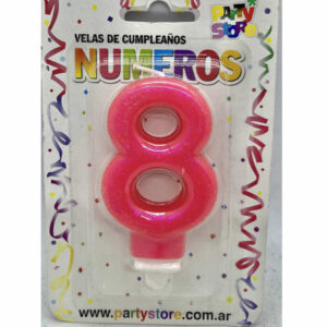 VELA NUMERO 8 ROSA