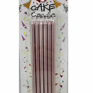 BLISTER 6 VELAS ROSA METALIZADAS FINAS
