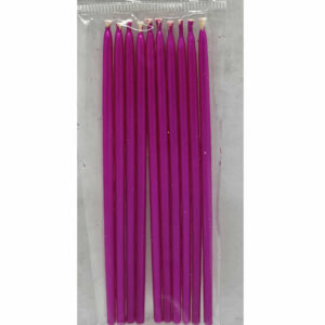 VELAS FUXIA METALIZADA finas LARGAS