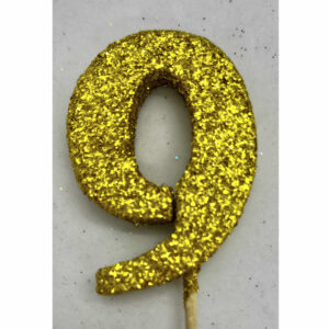 NUMERO 9 DORADO ADORNO TORTA gibre