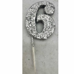 NUMERO 6 PLATA ADORNO TORTA gibre