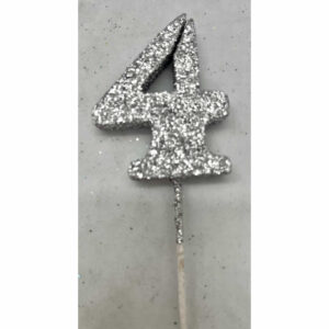 NUMERO 4 PLATA ADORNO TORTA gibre