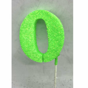 NUMERO 0 VERDE FLUO ADORNO TORTA gibre