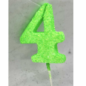 NUMERO 4 VERDE FLUO ADORNO TORTA gibre