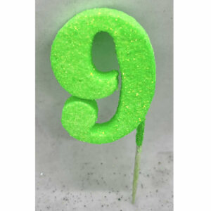 NUMERO 9 VERDE FLUO ADORNO TORTA gibre