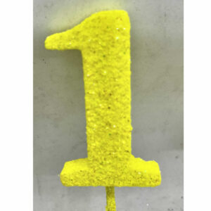 NUMERO 1 AMARILLO ADORNO TORTA gibre