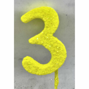 NUMERO 3 AMARILLO ADORNO TORTA gibre