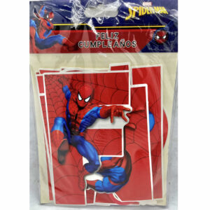 BANDERIN FELIZ CUMPLEAÑOS HOMBRE ARAÑA
