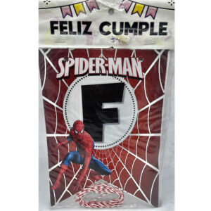 BANDERIN FELIZ CUMPLE HOMBRE ARAÑA