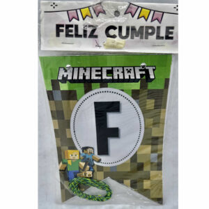 BANDERIN FELIZ CUMPLE MINECRAFT