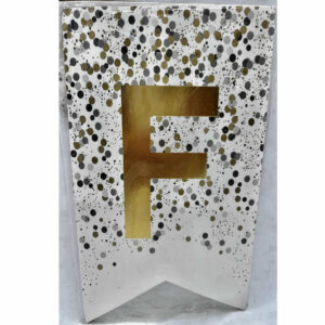BANDERIN FELIZ CUMPLEAÑOS BLANCO CON DORADO