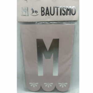 BANDERIN MI BAUTISMO ROSA