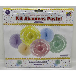 KIT ABANICOS COLORES PASTEL