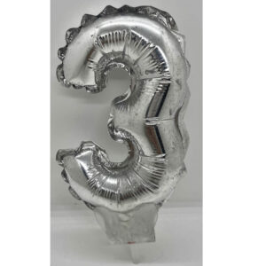 GLOBO NUMERO 3, 5 pulgadas para torta o paquete de regalo