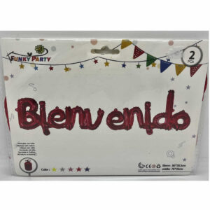 GLOBO BIENVENIDOS ROJO CURSIVA
