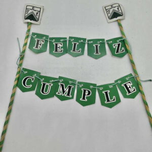 DECO TORTA BANDERIN FELIZ CUMPLEANOS FERRO