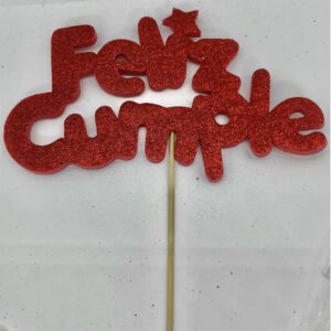 CARTEL FELIZ CUMPLE ROJO