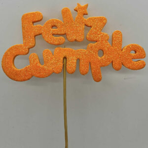 CARTEL FELIZ CUMPLE NARANJA