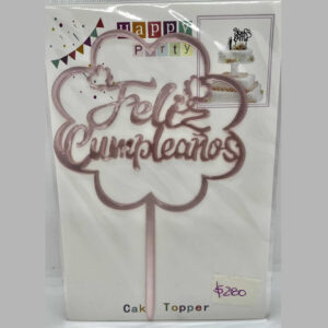 CARTEL FELIZ CUMPLEAñOS ACRILICO ROSE