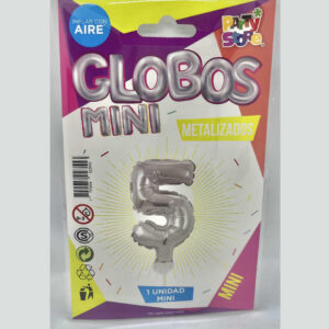 GLOBO NUMERO 5, 5 pulgadas para torta o paquete de regalo