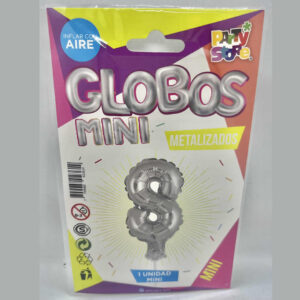 GLOBO NUMERO 8, 5 pulgadas para torta o paquete de regalo