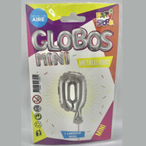 GLOBO NUMERO 0, 5 pulgadas para torta o paquete de regalo