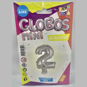 GLOBO NUMERO 2, 5 pulgadas para torta o paquete de regalo