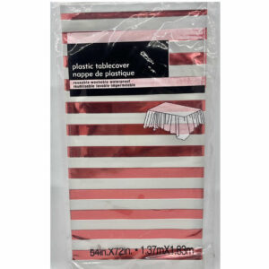 MANTEL PLASTICO RALLADO ROJO Y BLANCO