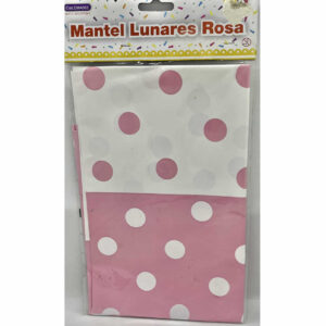 MANTEL PUNTOS ROSA