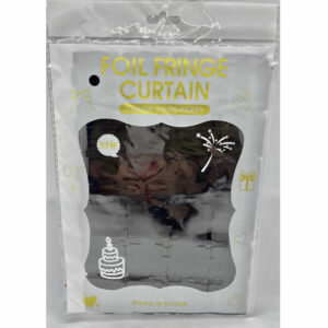 CORTINA CUADROS CHICOS METALIZADA NEGRO