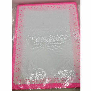 BANDEJA RECTANGULAR FUXIA con gibre para torta
