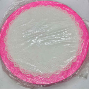 BANDEJA REDONDA FUXIA con gibre para torta