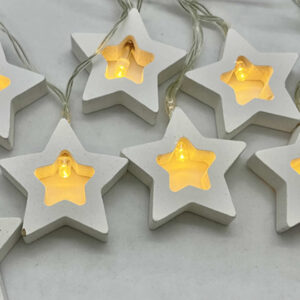LUCES DE MADERA ESTRELLA calida