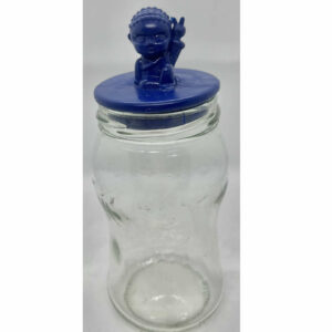 TAPA FRASCO AZUL MUNECO ZEN