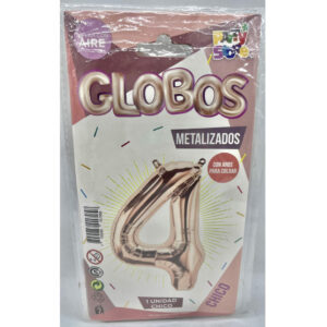 GLOBO NUMERO 4 ROSE 16'